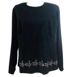 Giorgio Sant Angelo Plus Sz 16 Black Silver Shirt